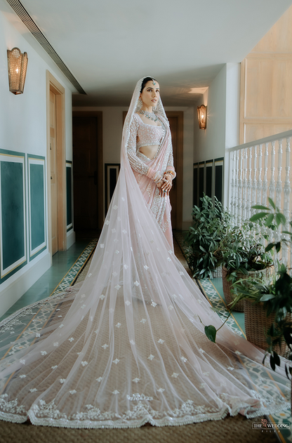 Bride: Sonnalli Sajnani In Our Pink Chiffon Saree Set