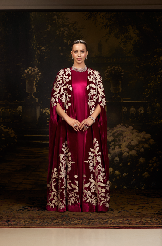 Red Velvet Jacket Gown