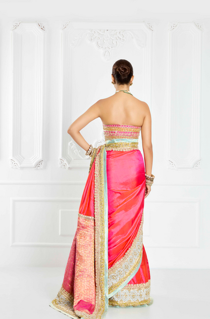 Pink Kanchi Pattu Silk Saree Set