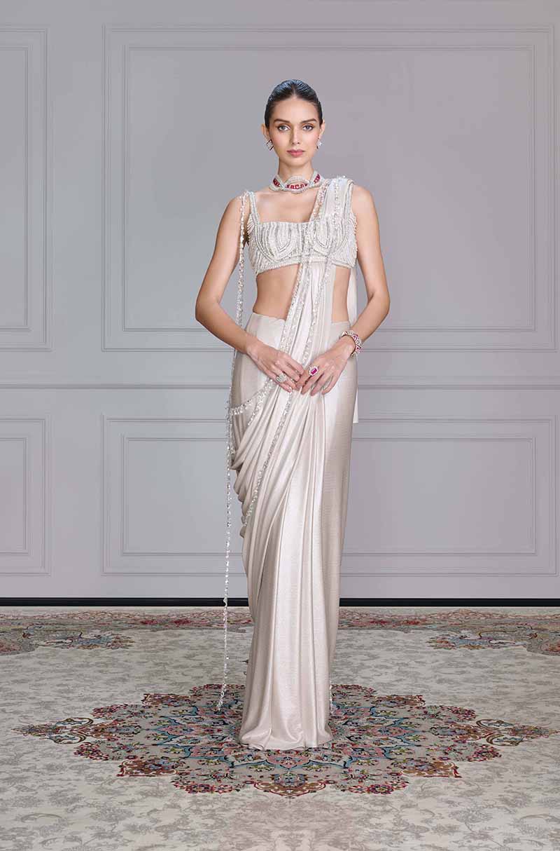 Oyster Textured Saree Set