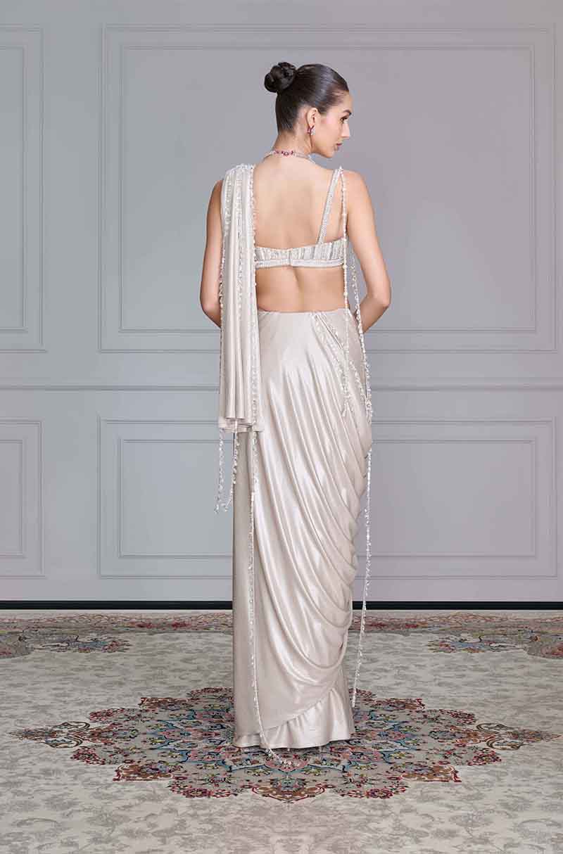 Oyster Textured Saree Set