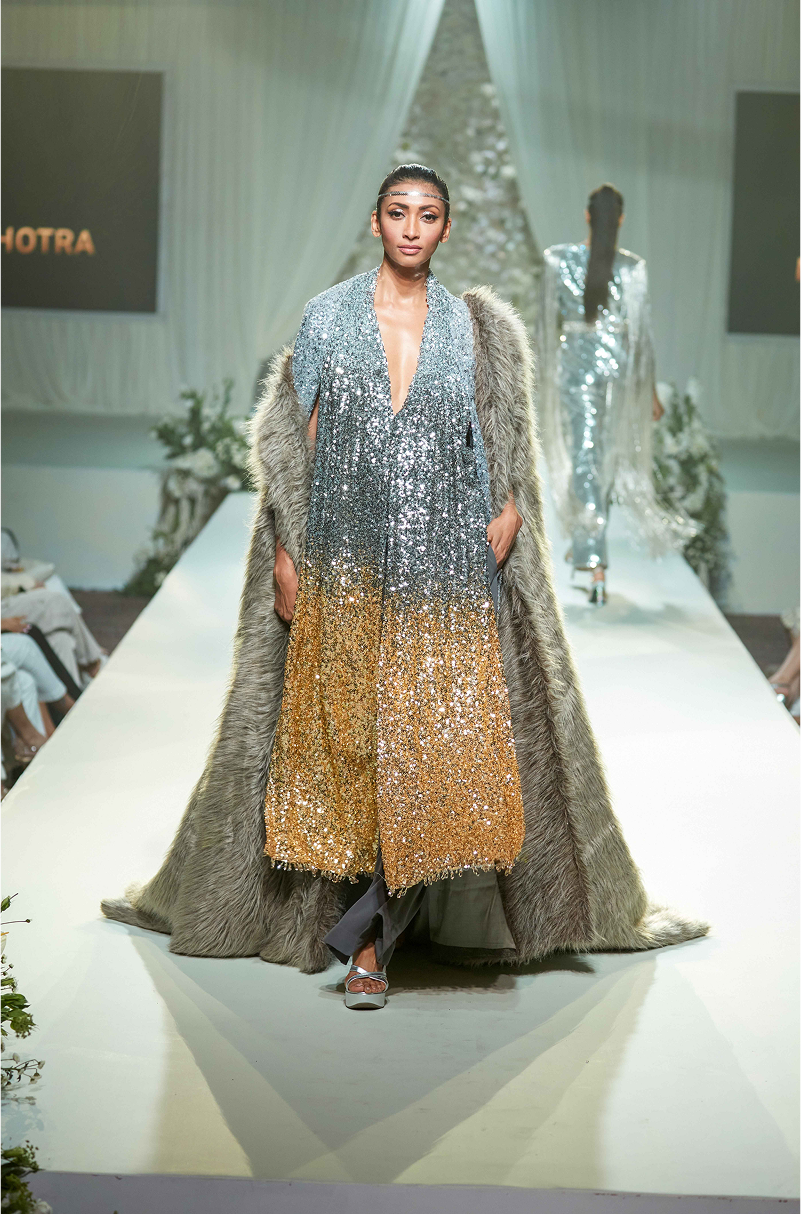 Silver to Gold Ombre Sequin Top Pant Set