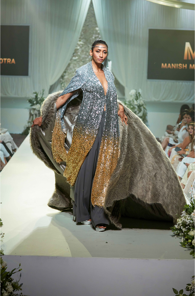 Silver to Gold Ombre Sequin Top Pant Set