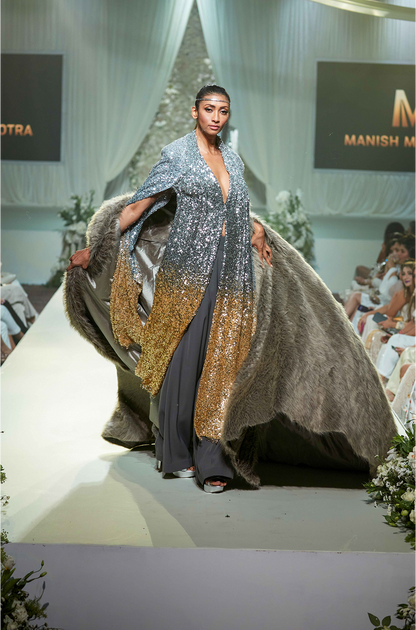 Silver to Gold Ombre Sequin Top Pant Set