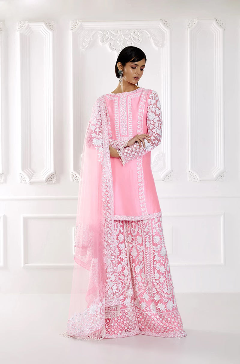 Candy Pink Kashmiri Kurta Set