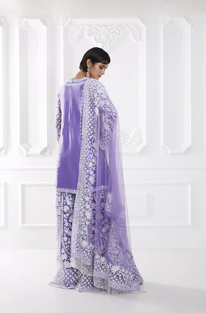 Lavender Kashmiri Embroidered Kurta Set
