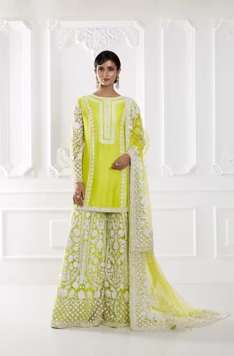 Lime Green Kashmiri Kurta Set