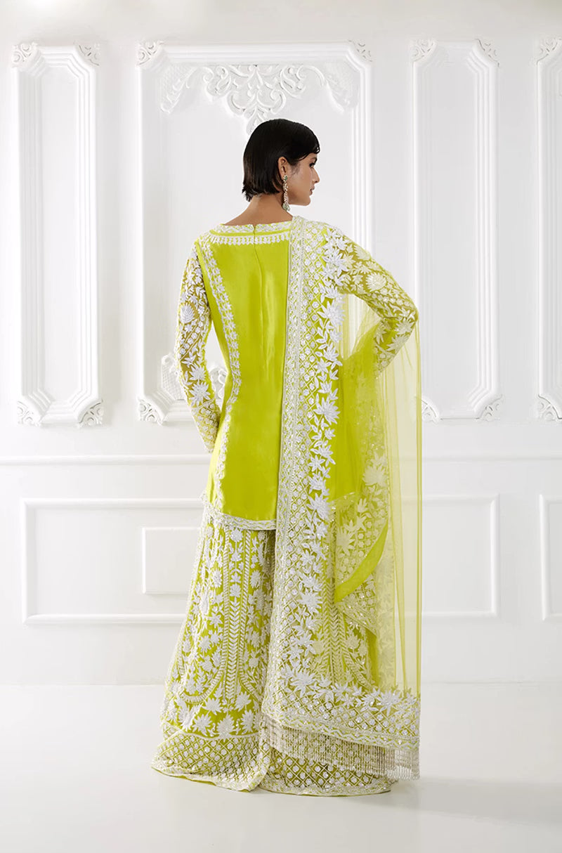 Lime Green Kashmiri Kurta Set