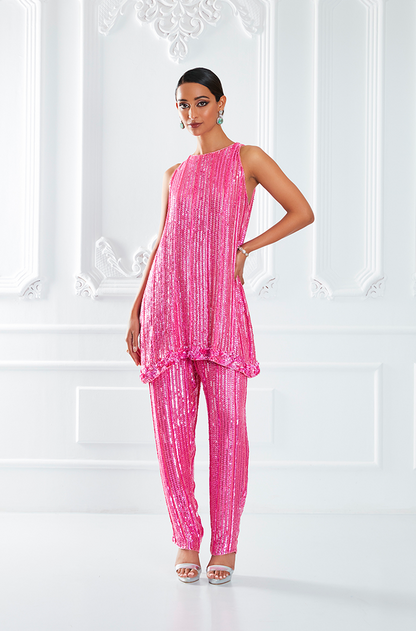 Pink Sequin Embellished Co-ord Set