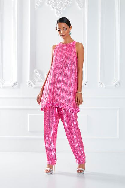 Pink Sequin Embellished Co-ord Set