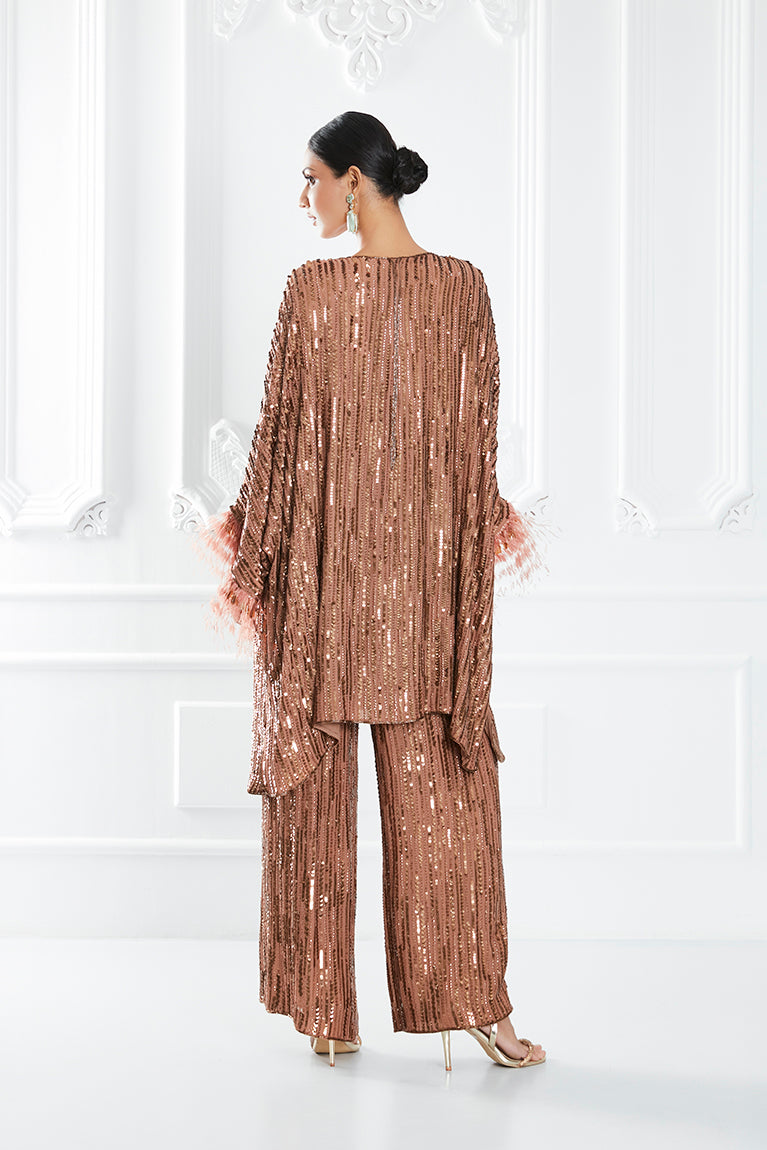 Gold Sequin Embellished Co-ord Set