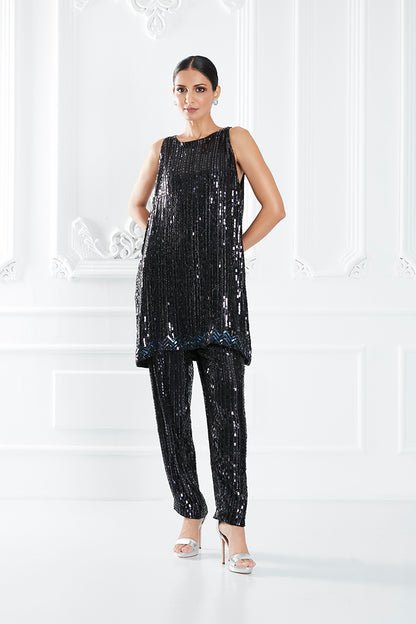 Black Sequin Embellished Co-ord Set