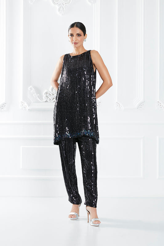 Black Sequin Embellished Co-ord Set