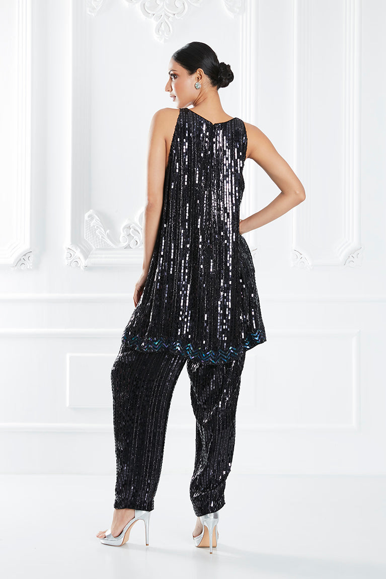 Black Sequin Embellished Co-ord Set