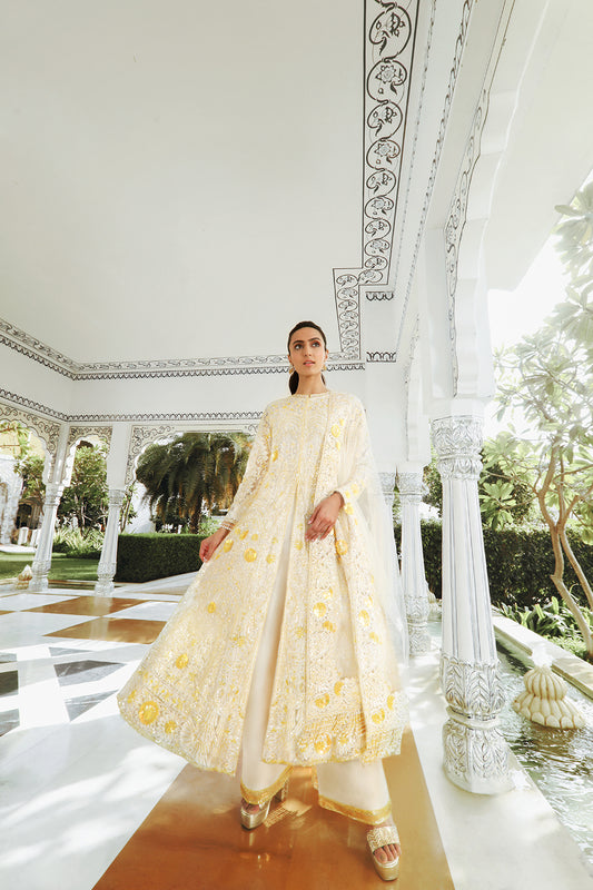 Ivory Kashmiri Embroidered Kurta Set