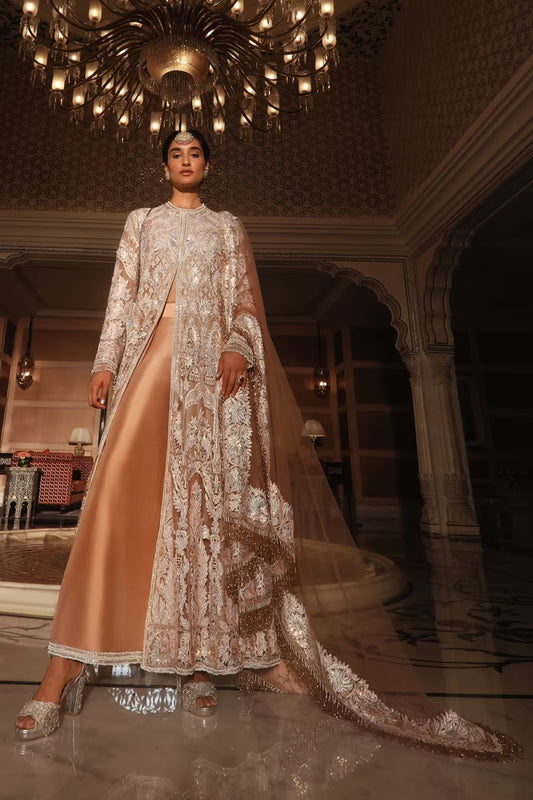 Dusky Peach Kashmiri Anarkali Set