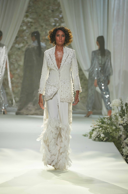 Ivory Pearl Embroidered Pant Set