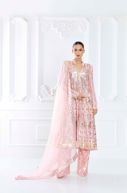 Pink Embroidered Kurta Set