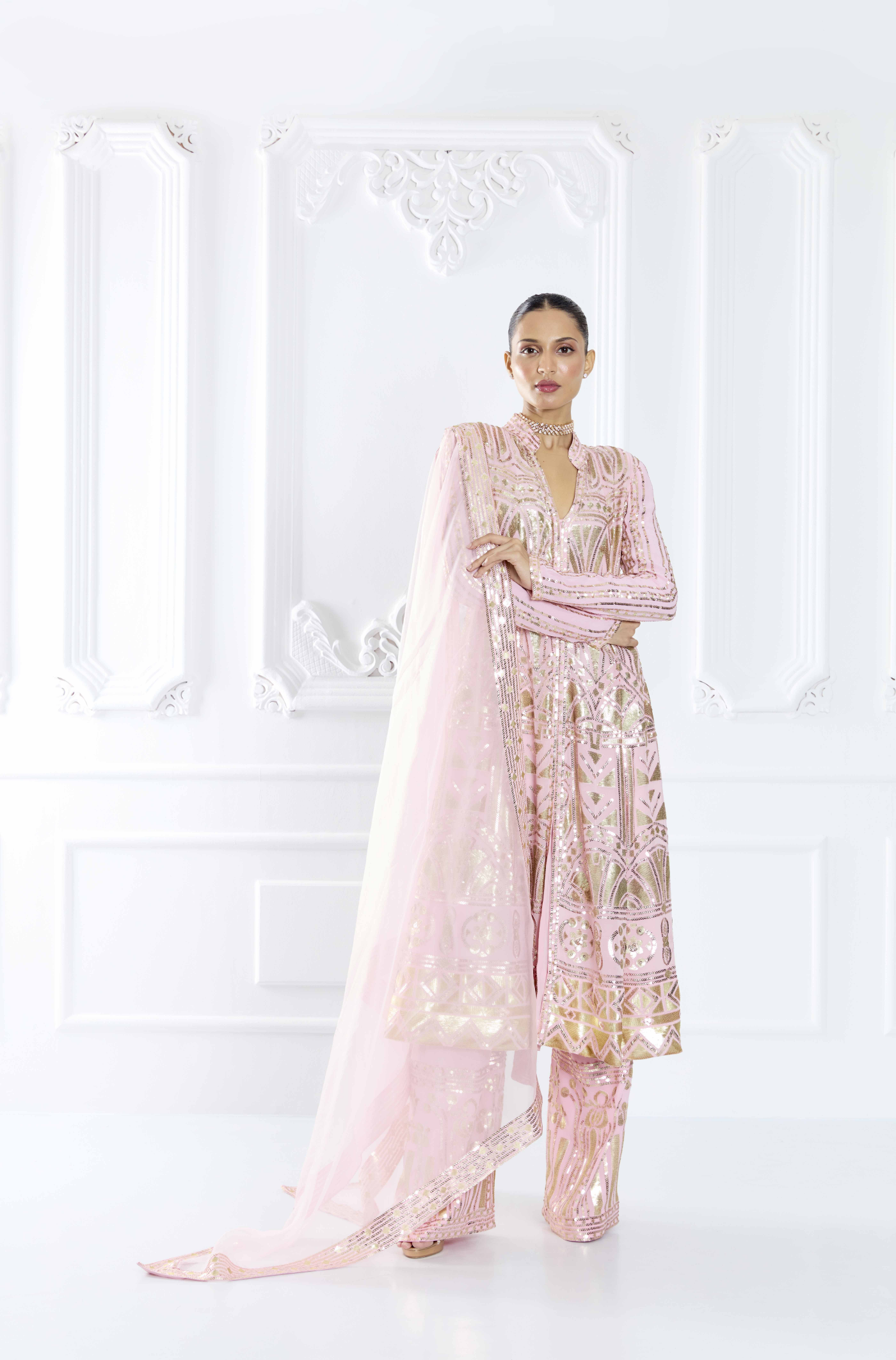 Pink Embroidered Kurta Set
