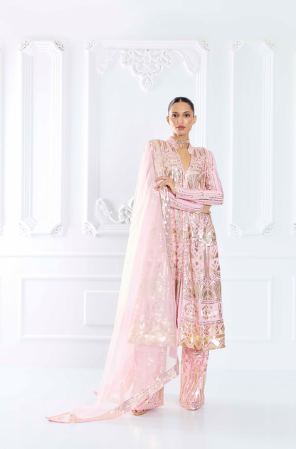 Pink Embroidered Kurta Set