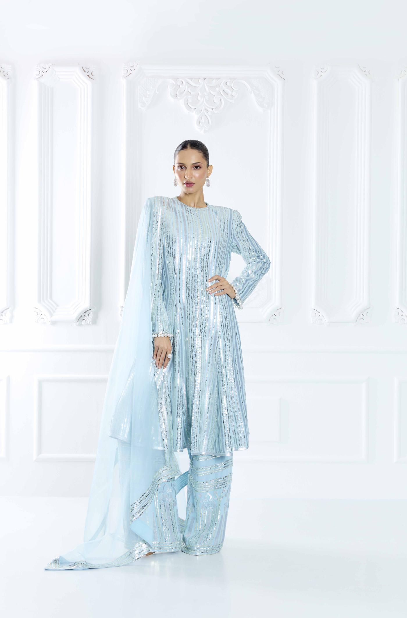 Sky Blue Embroidered Kurta Set