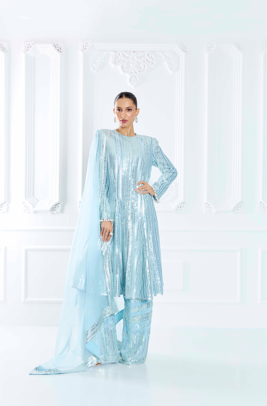 Sky Blue Embroidered Kurta Set