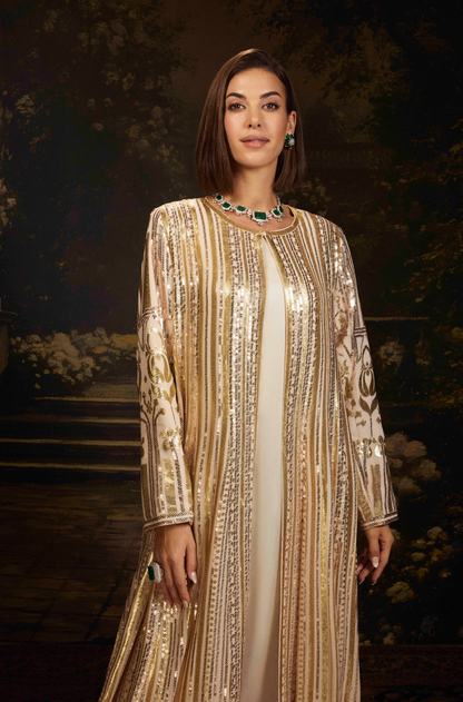 Ivory Georgette Jacket Gown