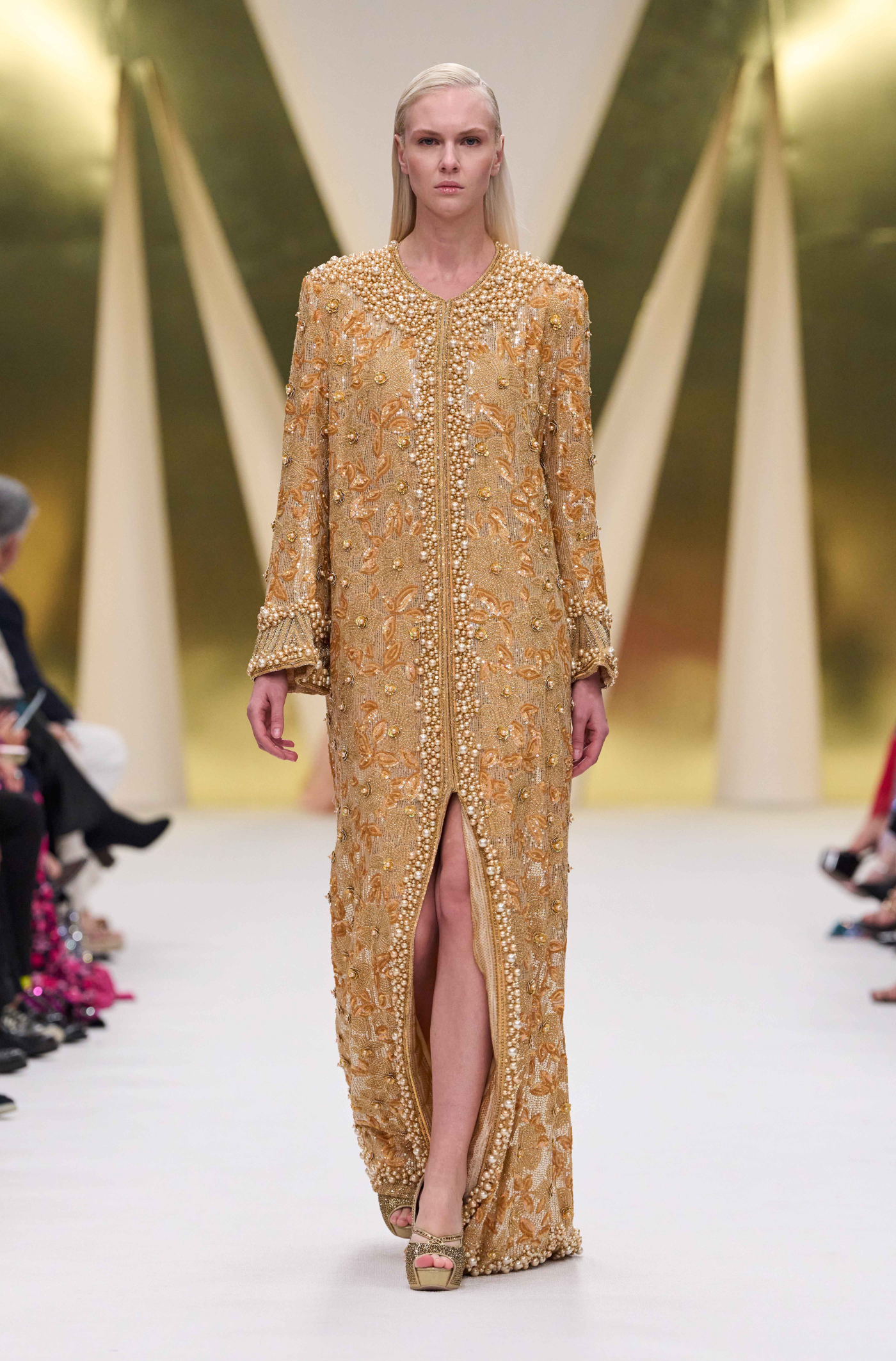 Gold Sequin Embroidered Kaftan