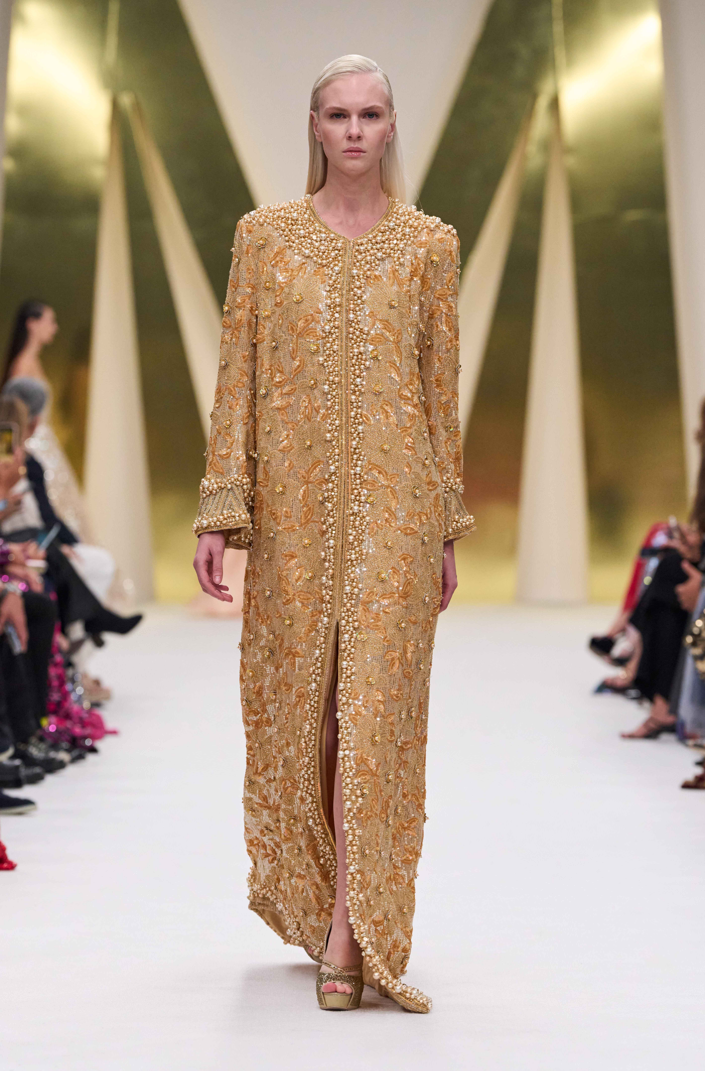 Gold Sequin Embroidered Kaftan