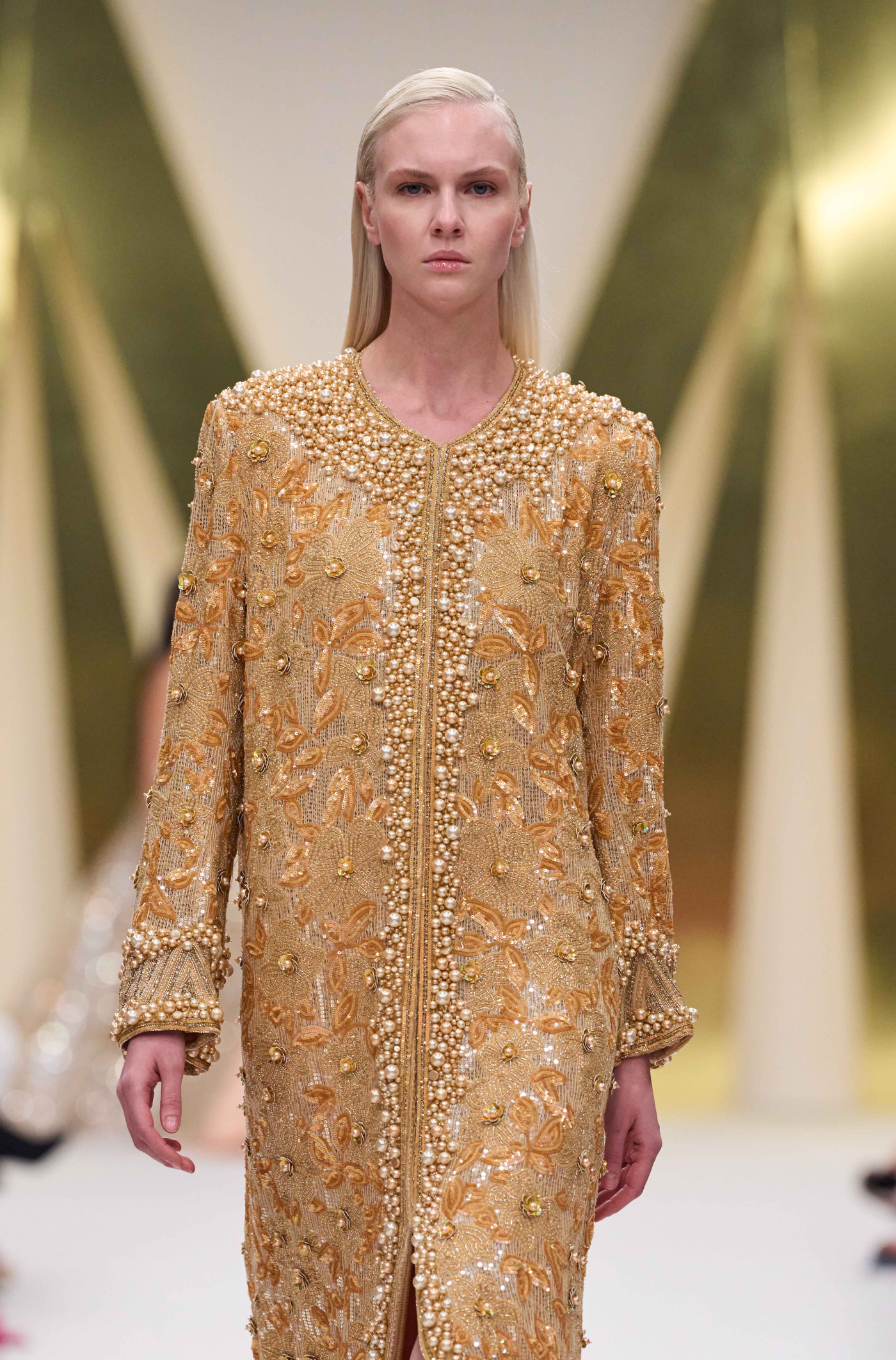 Gold Sequin Embroidered Kaftan