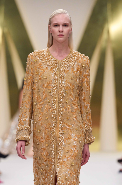 Gold Sequin Embroidered Kaftan