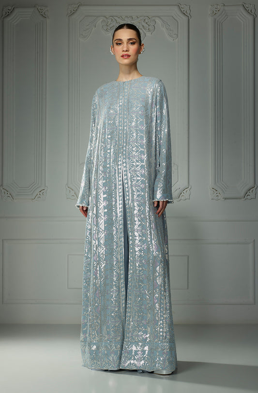 Ice Blue Aztec Sequin Palazzo Set