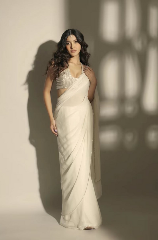 Shanaya Kapoor in Delicate Ivory Saree