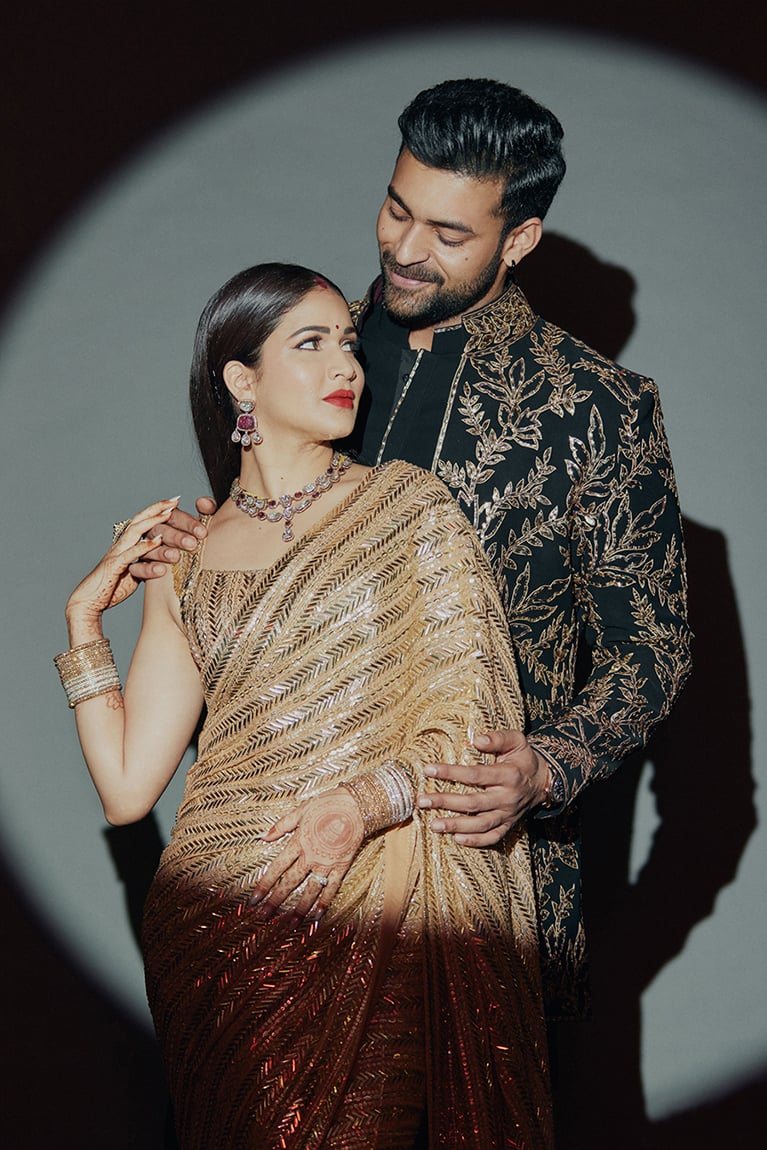 Bride: Lavanya Tripathi & Groom: Varun Tej In Our Embellished Ensemble