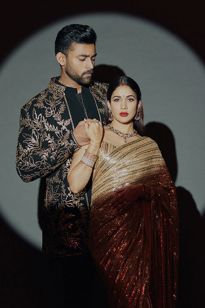 Bride: Lavanya Tripathi & Groom: Varun Tej In Our Embellished Ensemble