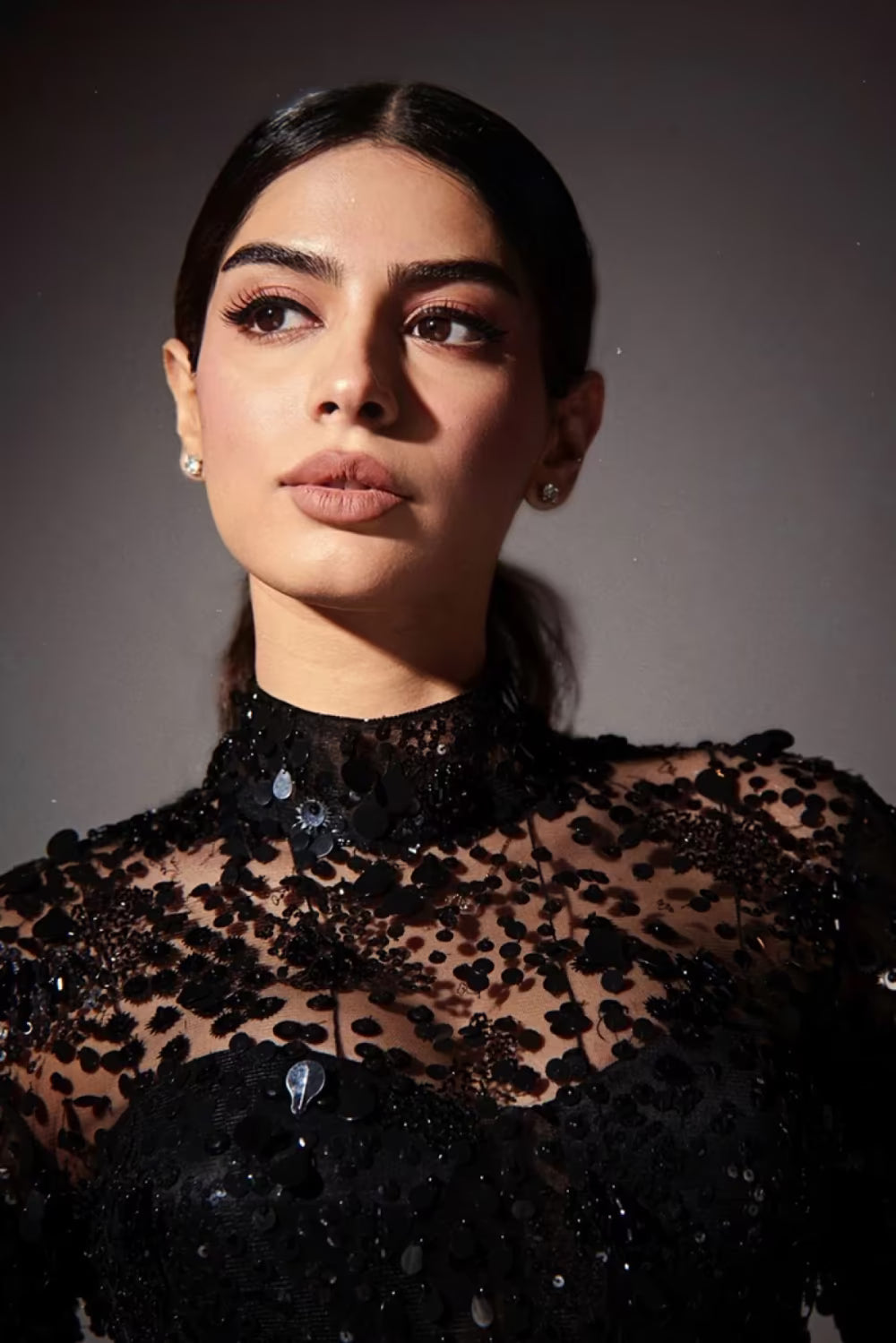 Khushi Kapoor in our Black Embroidered Maxi