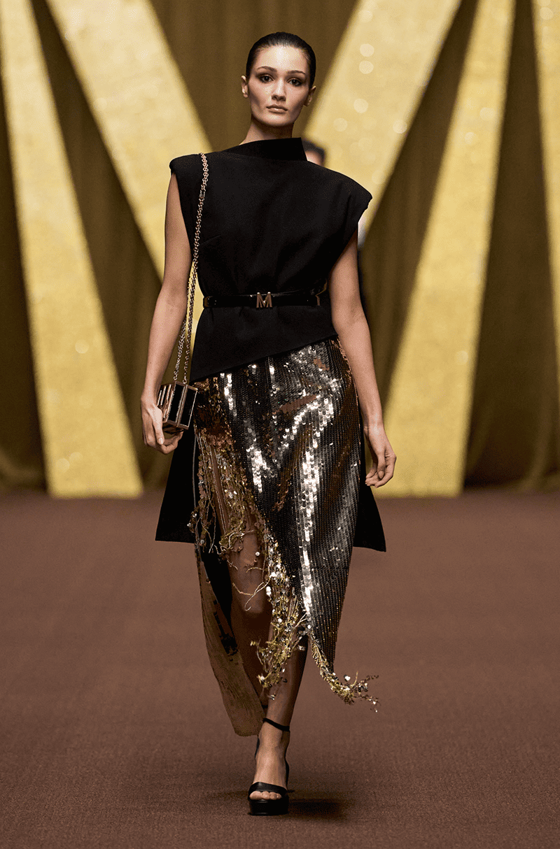 Black Dress With Asymmetric Skirt