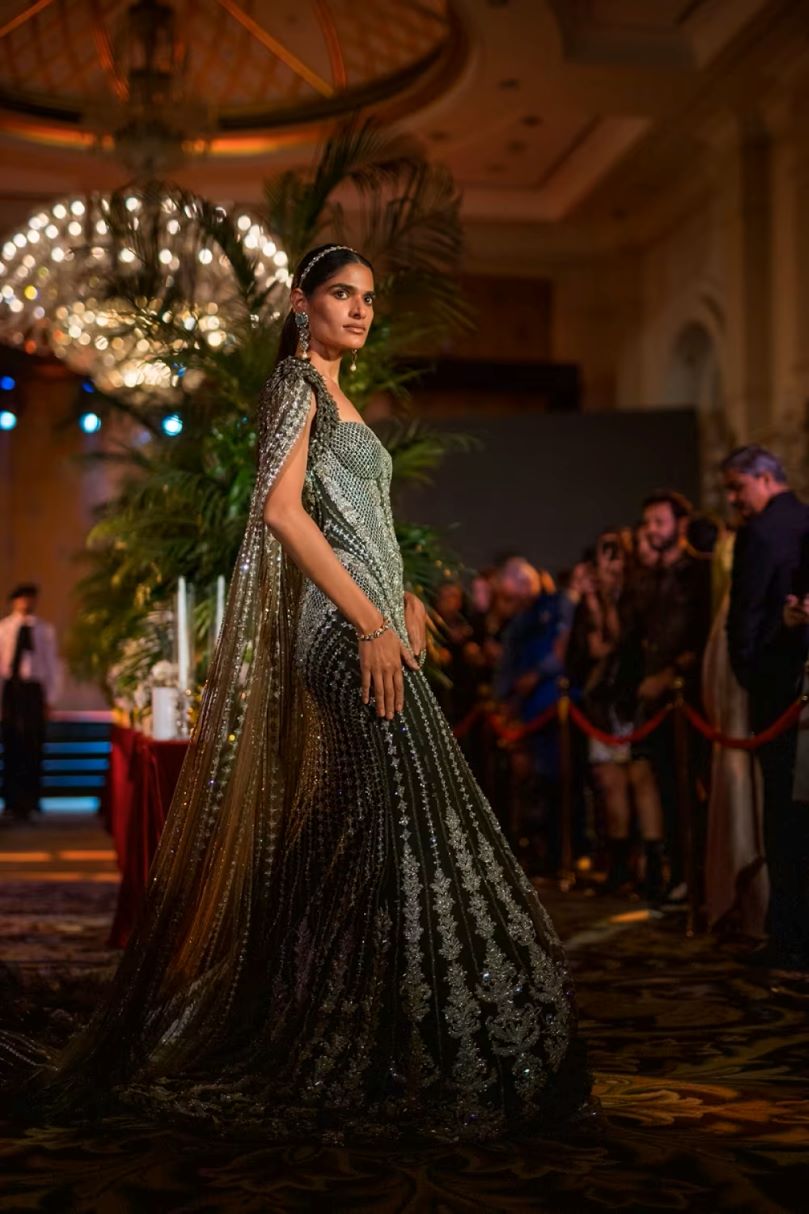 Charcoal Grey Fishtail Gown