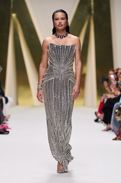 Black Stone & Pearl Gown