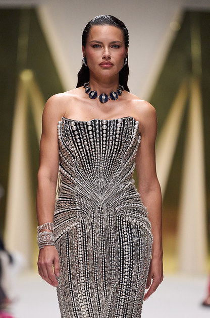 Black Stone & Pearl Gown