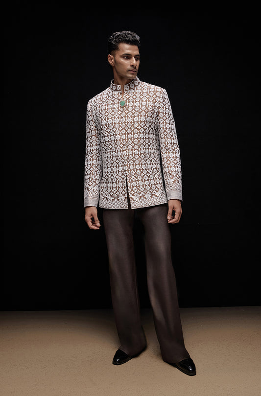 Hazel & Ivory Mijwan Bandhgala Set