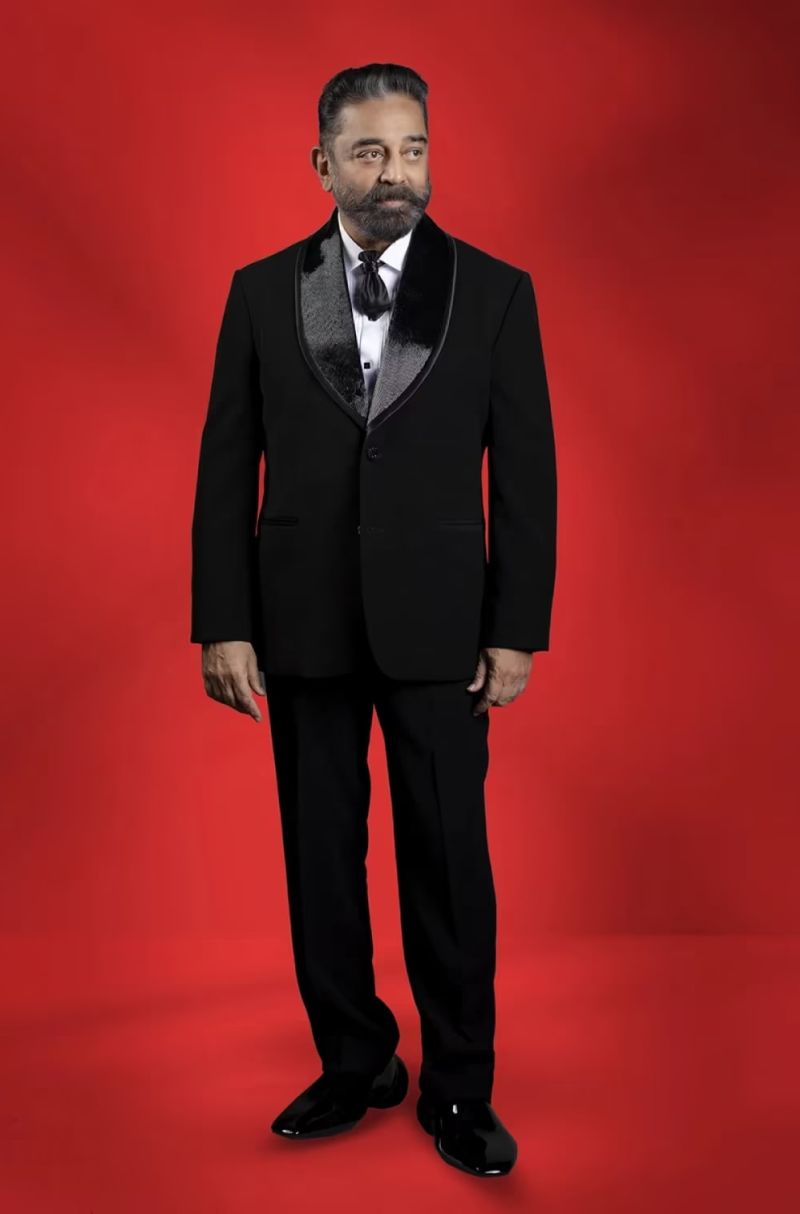 Kamal Haasan in our Black Lapel Blazer Set
