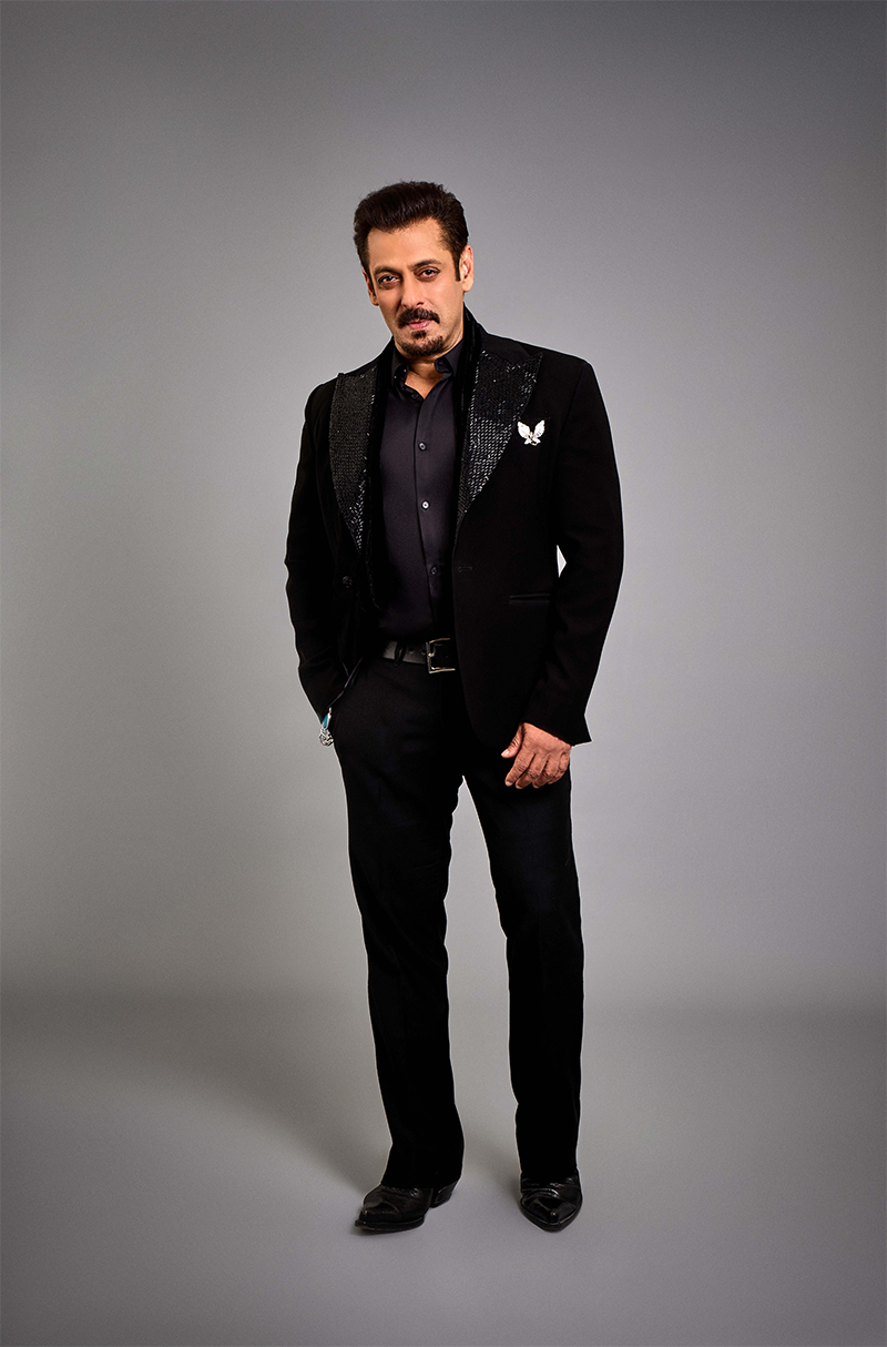 Salman Khan in our Black Sequin Blazer Set
