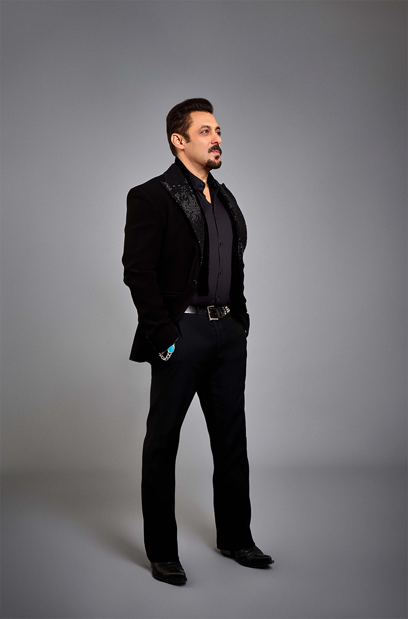 Salman Khan in our Black Sequin Blazer Set
