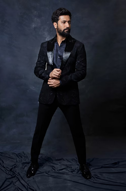 Vicky Kaushal in our Black Thread Embroidered Blazer Set