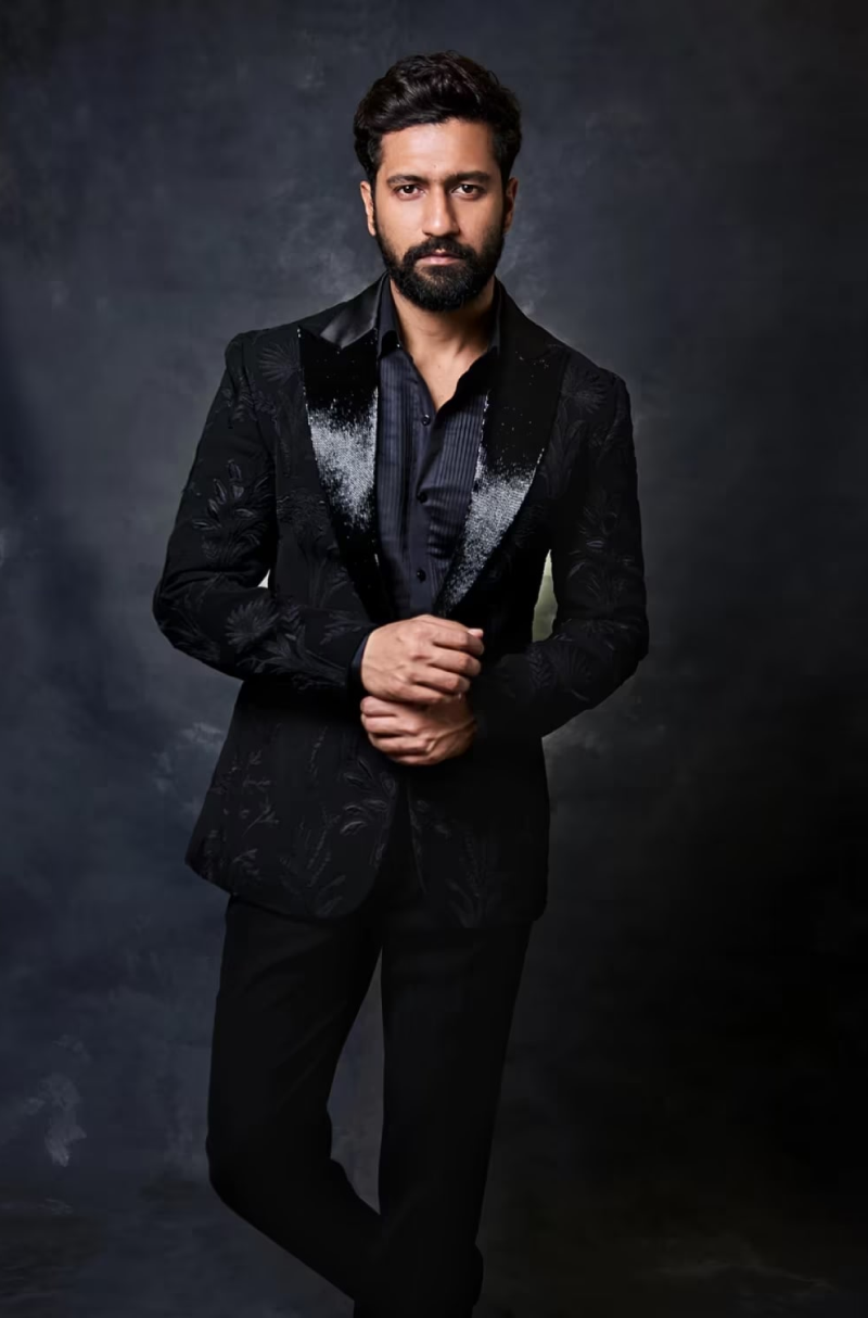 Vicky Kaushal in our Black Thread Embroidered Blazer Set