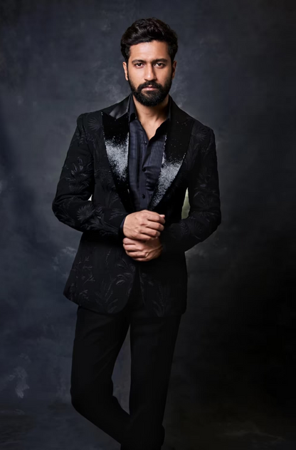 Vicky Kaushal in our Black Thread Embroidered Blazer Set