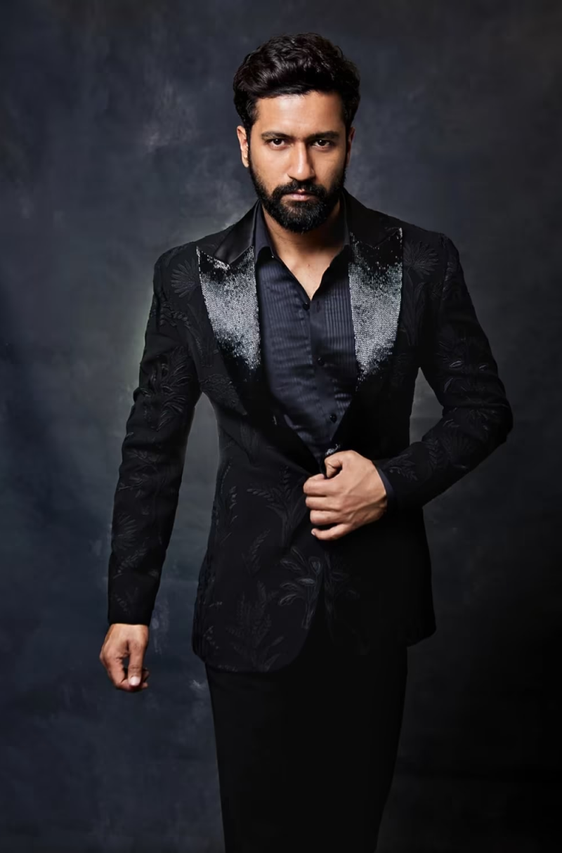 Vicky Kaushal in our Black Thread Embroidered Blazer Set