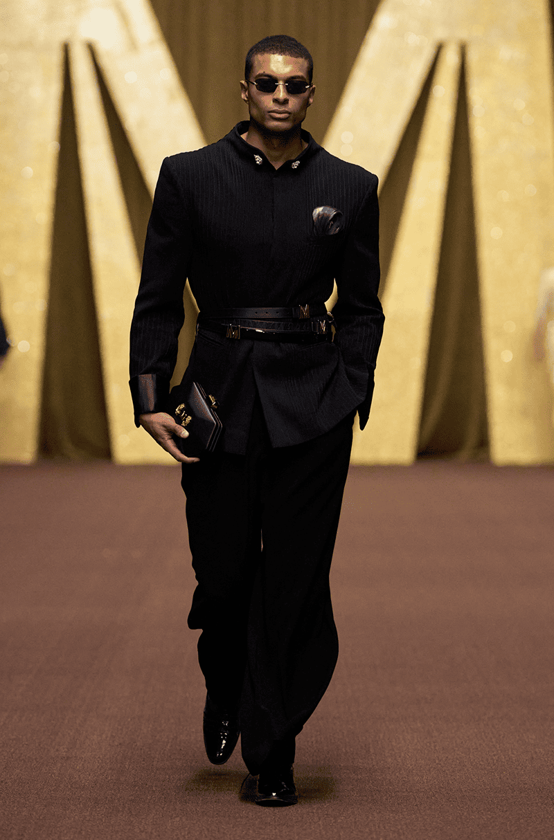 Black Pin-Tuck Jacket Set