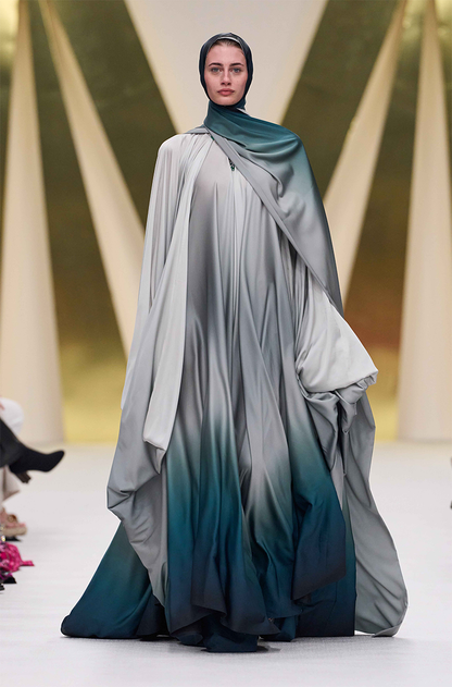 Teal Shaded Cowl Jalabia